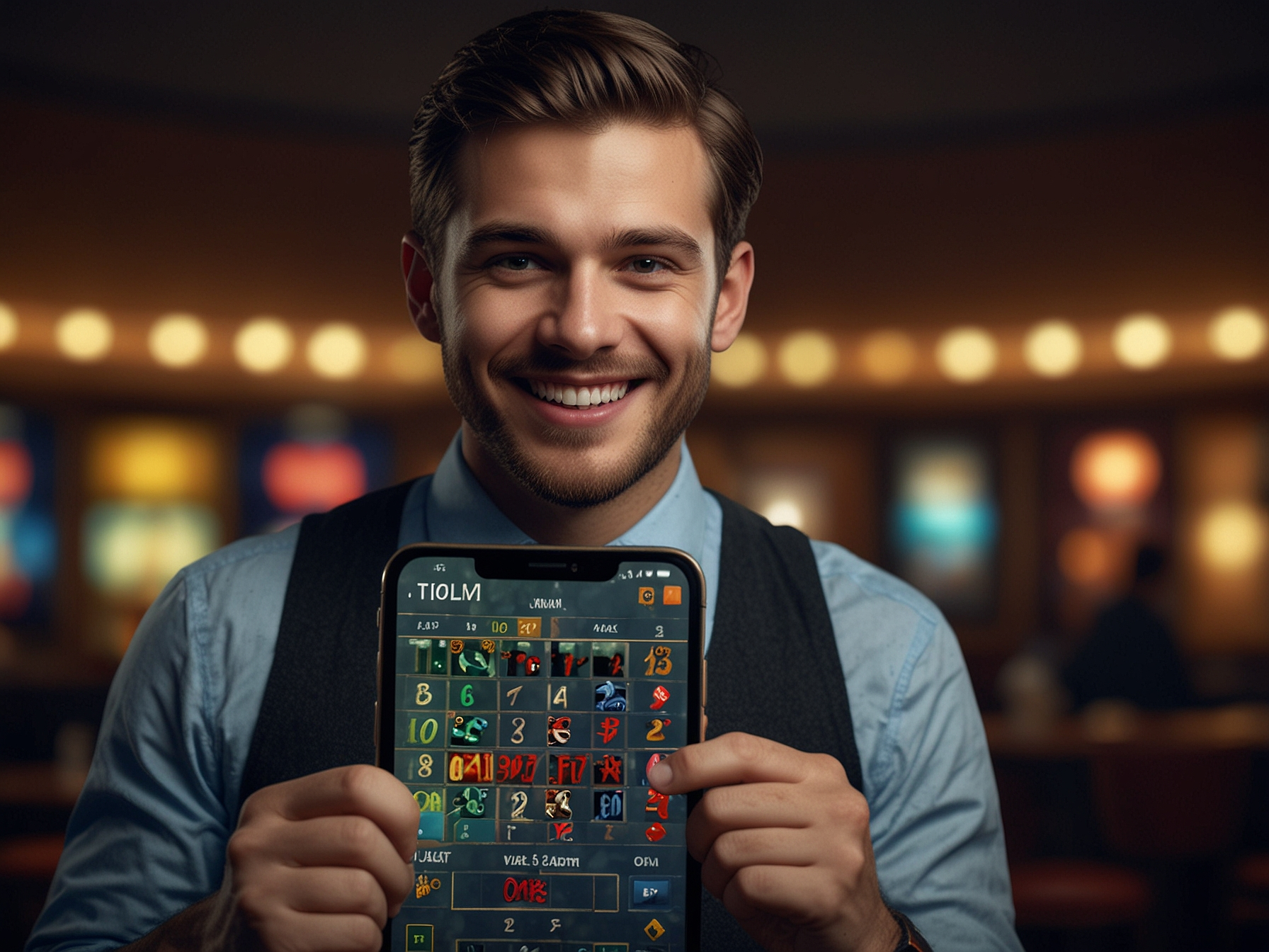 Promotional banner with betting and casino visuals