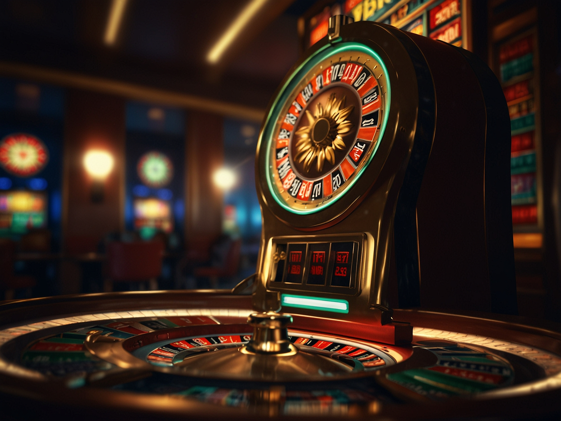 Casino game hero with slot machine visuals